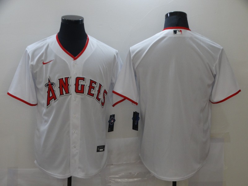 Men's Los Angeles Angels White Home Team Blank Jersey